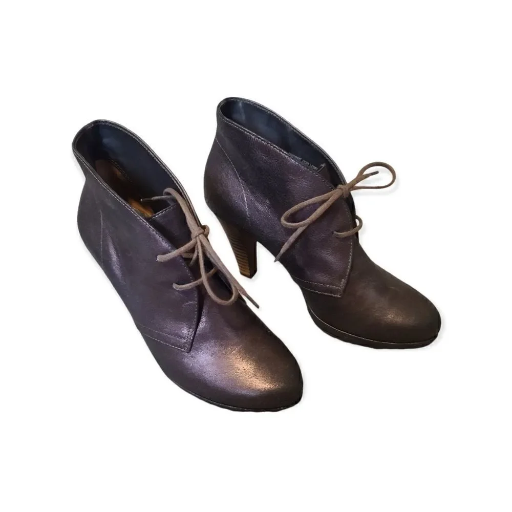Paul Green Brown Metallic Ankle Bootie Size 5.5